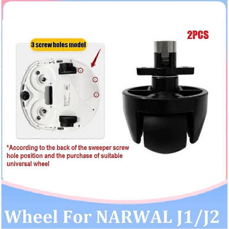 2Pcs Roue De Voyage Pour Narwal J1 / J2 Robot Nettoyeur Pièces Vis Trous Avec Support Roue Universelle