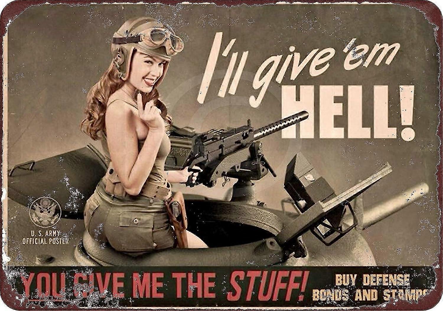 Vintage Mulheres Us Exército Reprodução Metal Tin Sign Tin Sign 8x12 polegadas OU 12x16 polegadas Modo 5269