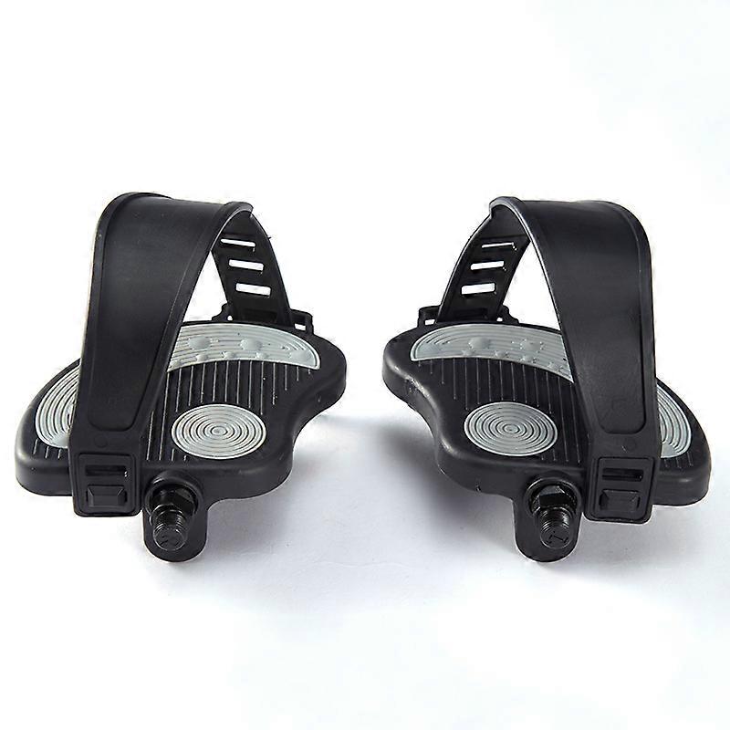 1 Pair Replacement Exercise Bike Pedals with Durable PVC Straps - Sturdy 9/16 Inch Thread Stationary Bike Pedals