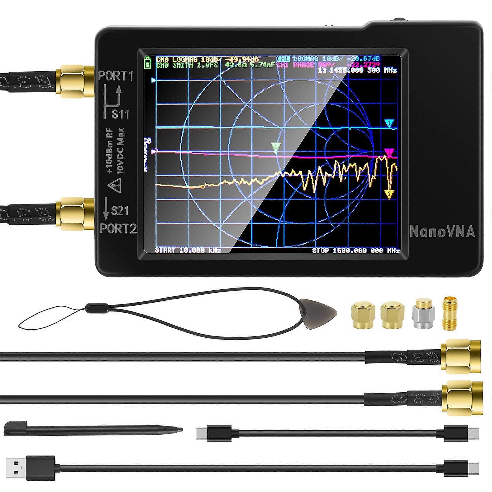 Vektor-Netzwerkanalysator 10KHz -1,5 GHz HF VHF UHF-Antennenanalysator Messung von S-Parametern, VSWR, Phase, Verzögerung, Smith-Diagramm