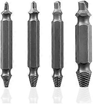 4-Piece Damaged Screw Extractor Drill Bit Set, Remove Cracked, Broken, Rusted Screws with Ease, Double-Headed Extractor for Efficient Screw Removal