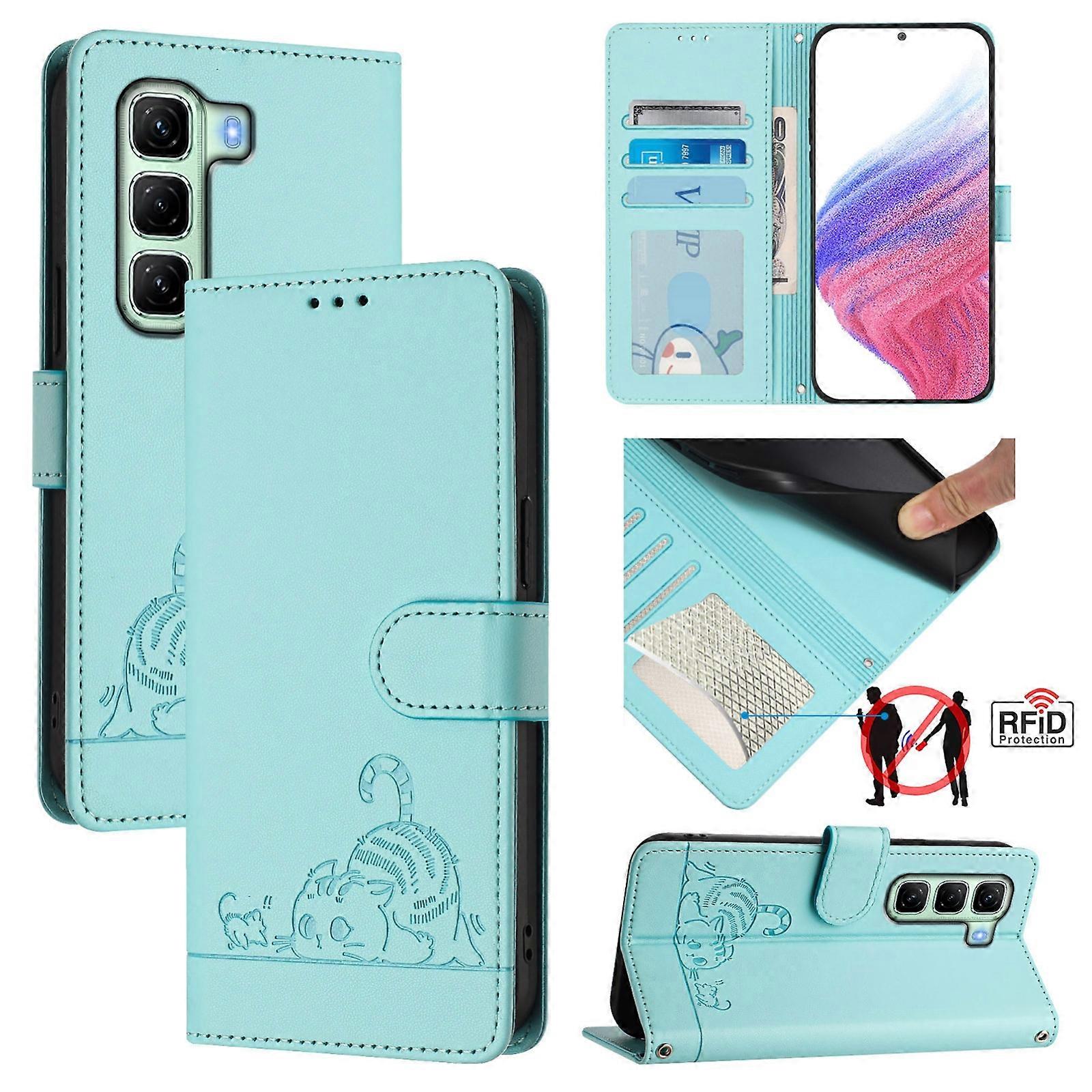 Cat Rat Pattern PU Case Pour Infinix Hot 50 5G
