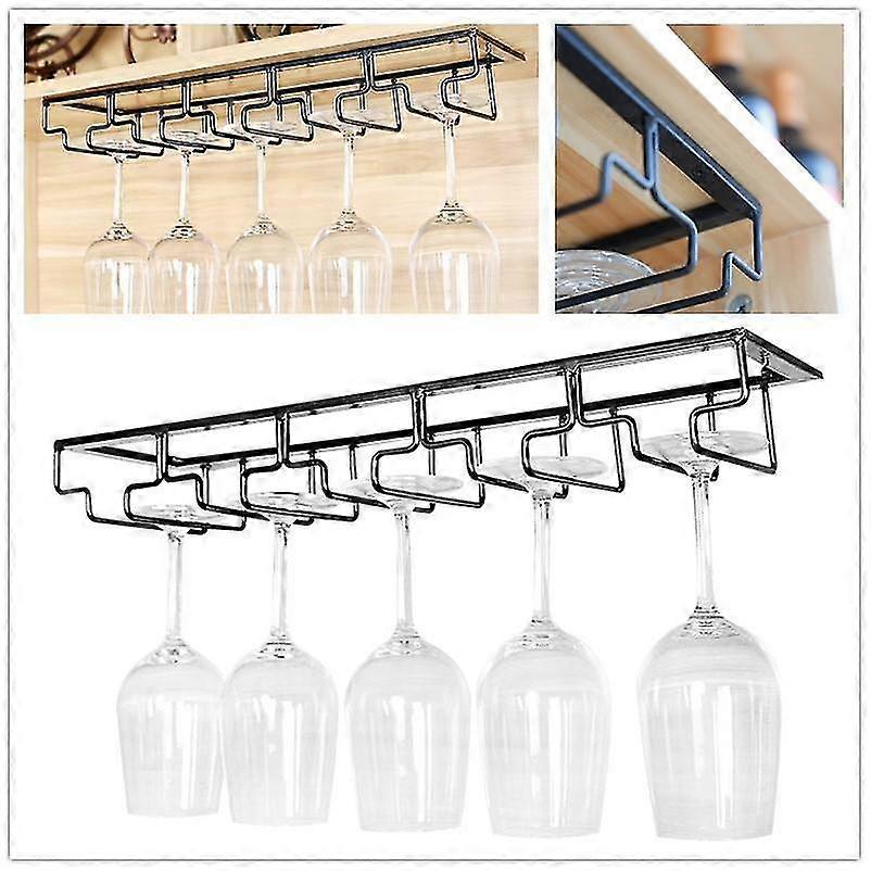 Hanging Glass Rack - Wine Glass Rack with 5 Rails for 10-15 Glasses, 51*23.5*6cm