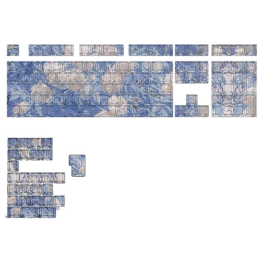 135 tangenter Equinox Flower PBT Double Shot Side Print Shine Through Bakgrundsbelysta tangenter