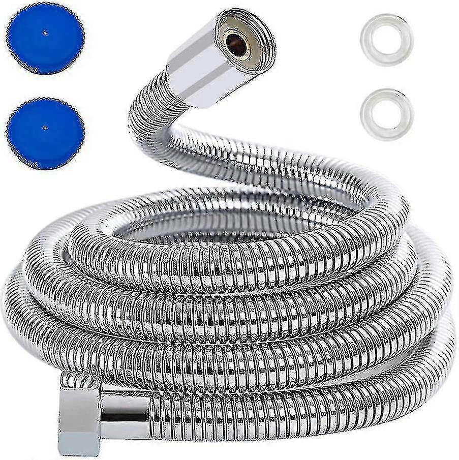 3m doucheslang, rvs vervangende douchepijp extra lange doucheslang met wasmachines, Chorme (3m/118inch)