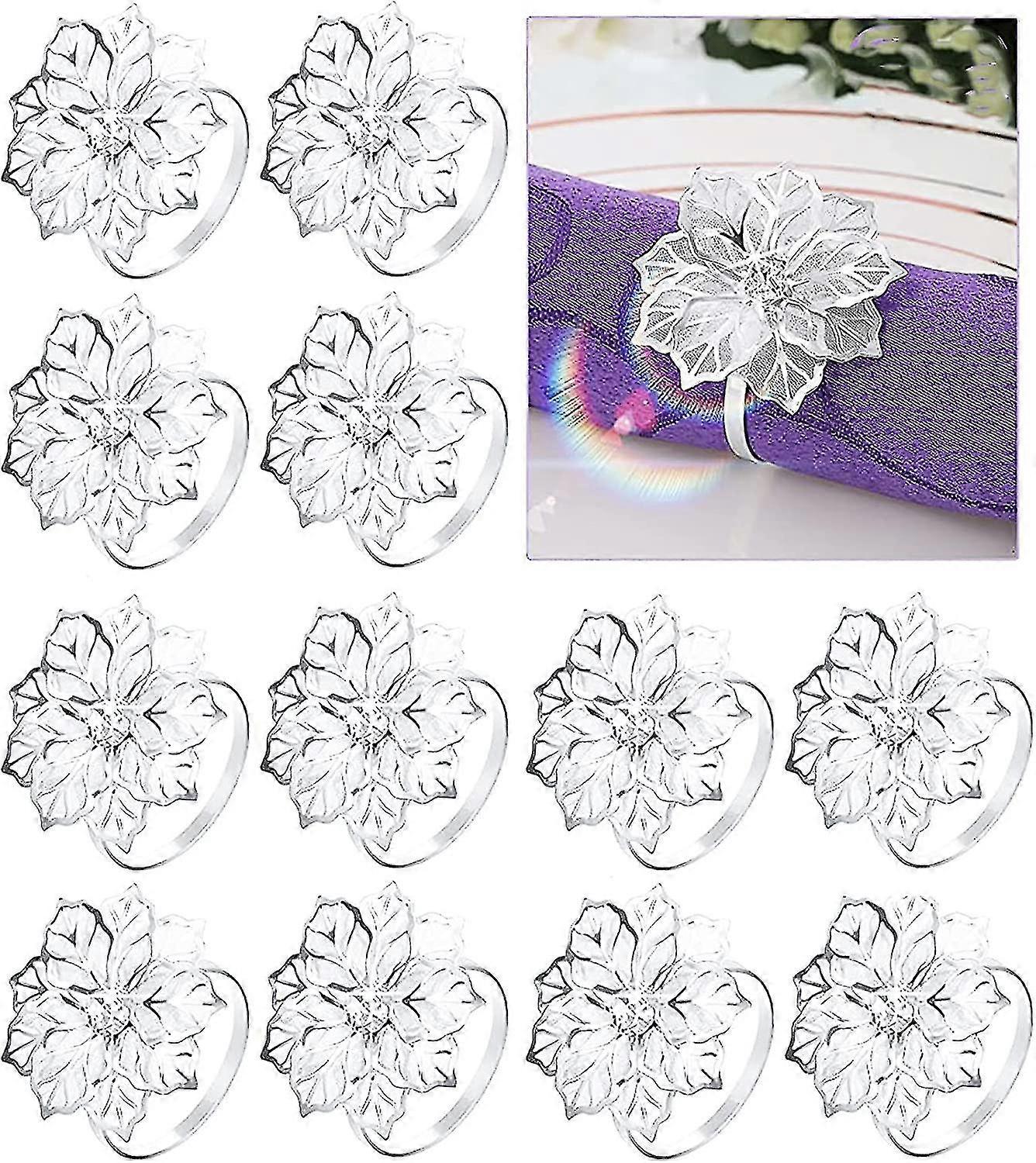 12 Pcs Flower Napkin Ring Buckle