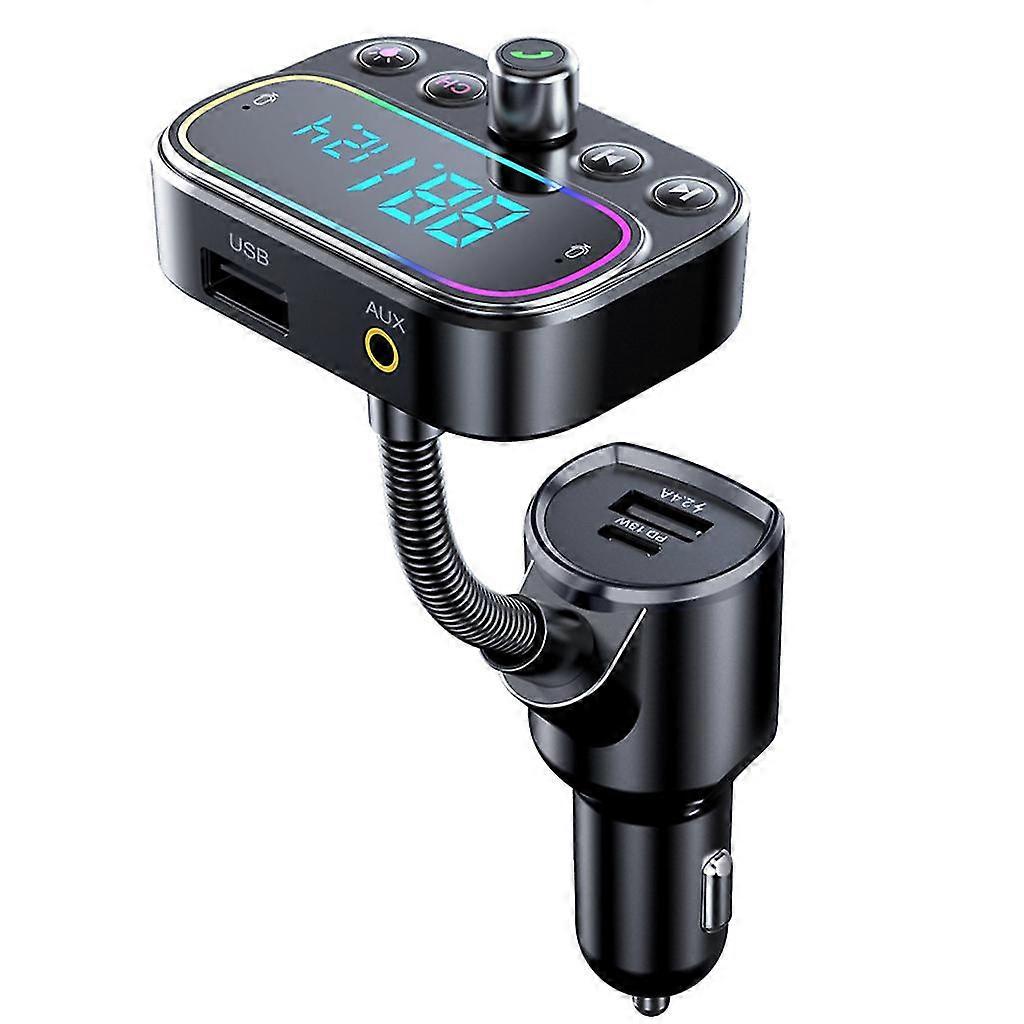 FM Transmitter Bluetooth-compatible 5.0 Wireless Car Charger MP3 Audio Player