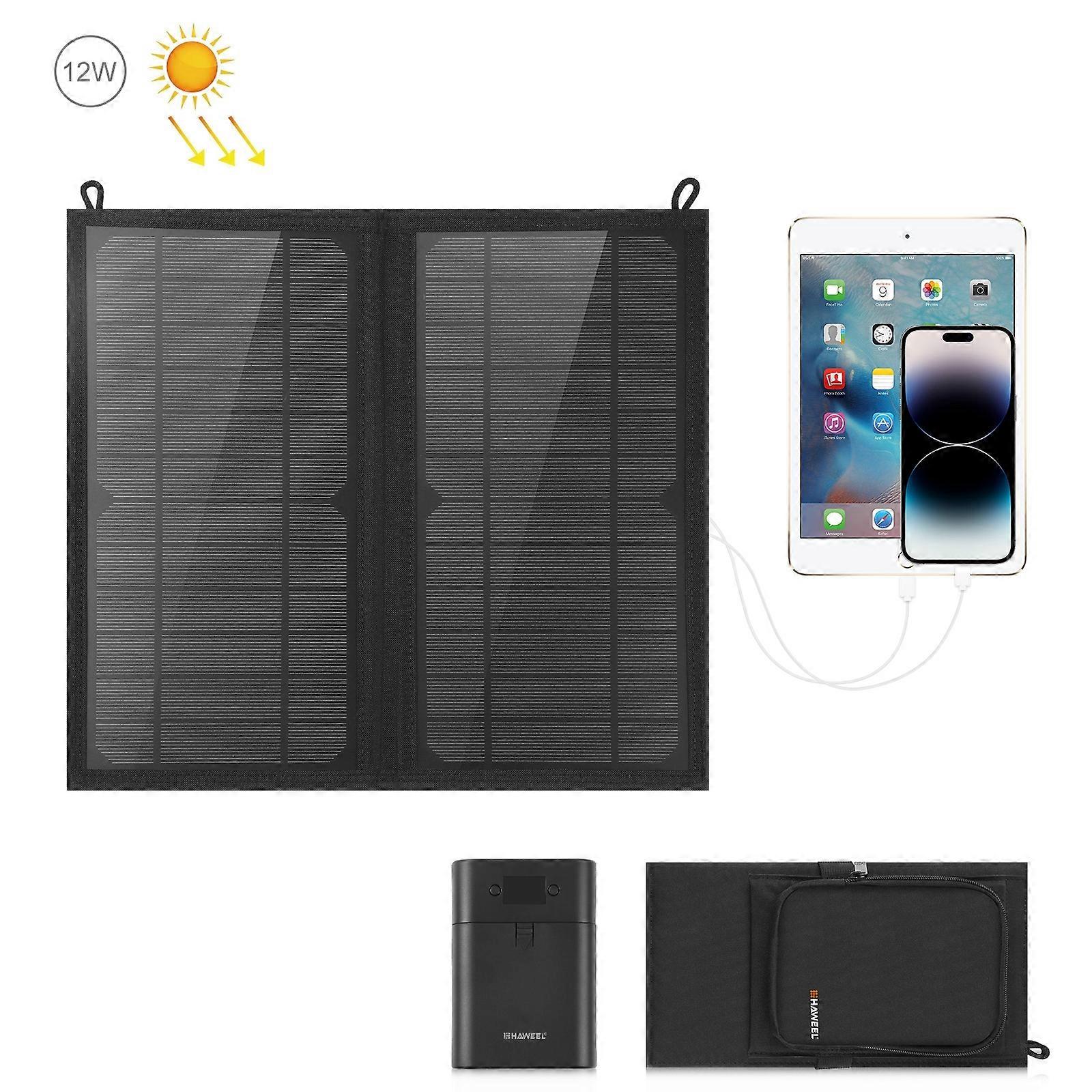 HAWEEL 12W Foldable Solar Panel Charger Bag