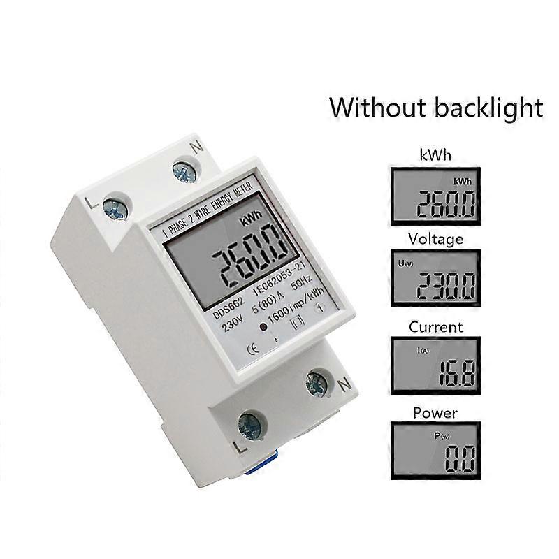 Single Phase Two Wire LCD Digital Display Wattmeter Power Consumption Energy Electric Meter KWh AC 230V 50Hz Electric Din Rail