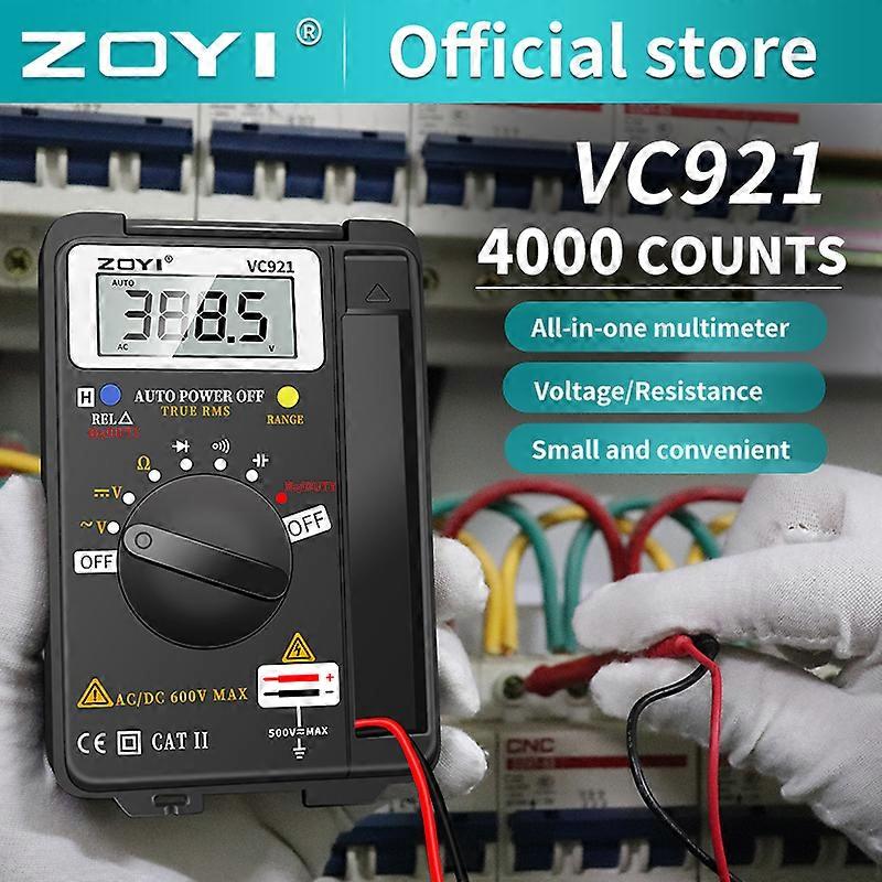 ZOYI VC921 Pocket Style Digital Multimeter 4000 Counts T-RMS Auto Range EBTN DC AC Voltmeter Ammeter Capacitor Ohm Hz NCV Tester
