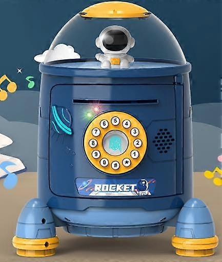 2021 Fingerprint Unlock Password Rocket Piggy Bank Sensor Double Unlock Piggy Bank Sound And Light Music Piggy Bank