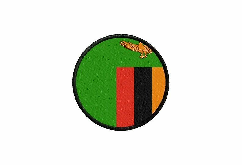 Patch ecusson Zambian flag prints thermosticker round round