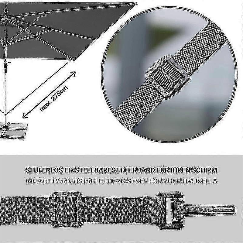 Wind Protection For Large Cantilever Parasols - Adjustable Wind Lock For Cantilever Parasols Wind Lock With Hooks And Triangle Eyelets(1 Set, Black)