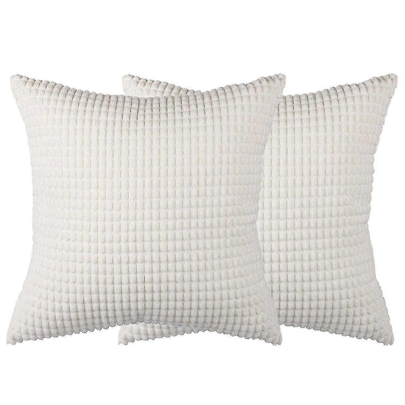 Pack Of 2, Corduroy Soft Solid Christmas Decorative Square Throw Pillow Covers Set Cushion Case For