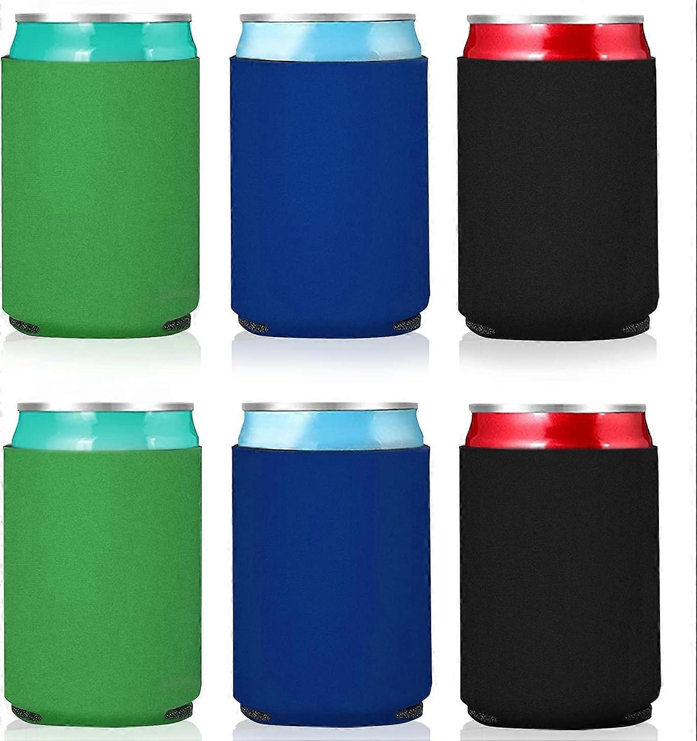 6 Pcs Blanks Can Cooler Can Sleeves Insulators Beer Can Covers Sleeve Drink Cup Bottle Collapsible Reusable for Weddings Parties Home Office