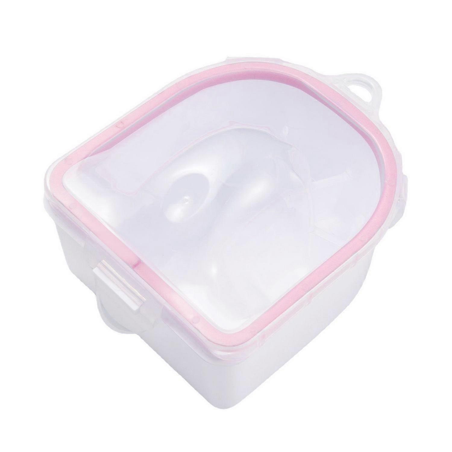 Nail Soaking Bowl with Cuticle Pusher Removable Double Layers Groove Design Hanging Hole Manicure