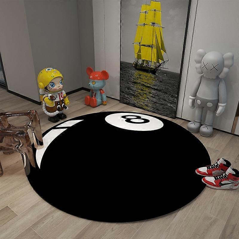 Enkel sort otte runde tæppe Soveværelse bearbrick Billard rund sort 8 poolbordmåtte snavsafvisende tæppegulv