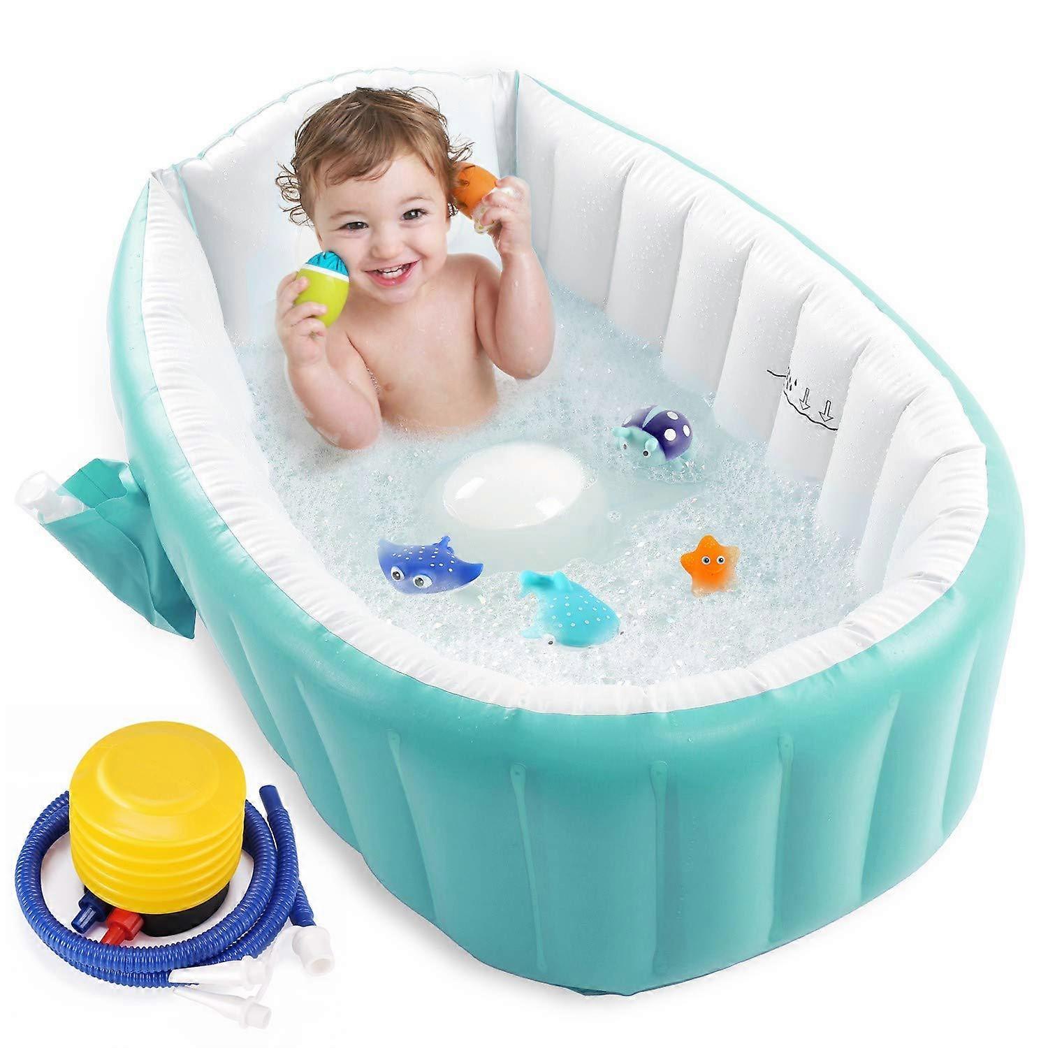 Ubiuo Vasca da bagno gonfiabile per bambini, Vasca da bagno portatile per neonati Vasca da bagno da viaggio antiscivolo Mini Air Piscina per bambin...