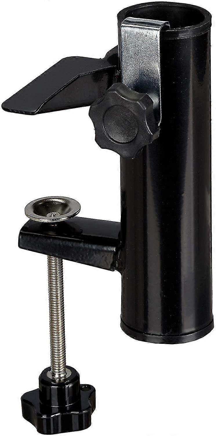 Umbrella Stand For Square Balcony Railings, Tube Size 19-38 Mm, Steel, Bracket, 15.5 Cm, Black