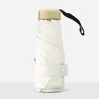 Mini paraplu, pocket paraplu witmet gouden handvat, zwart rubber doek & 6 aluminiumlegering ribben