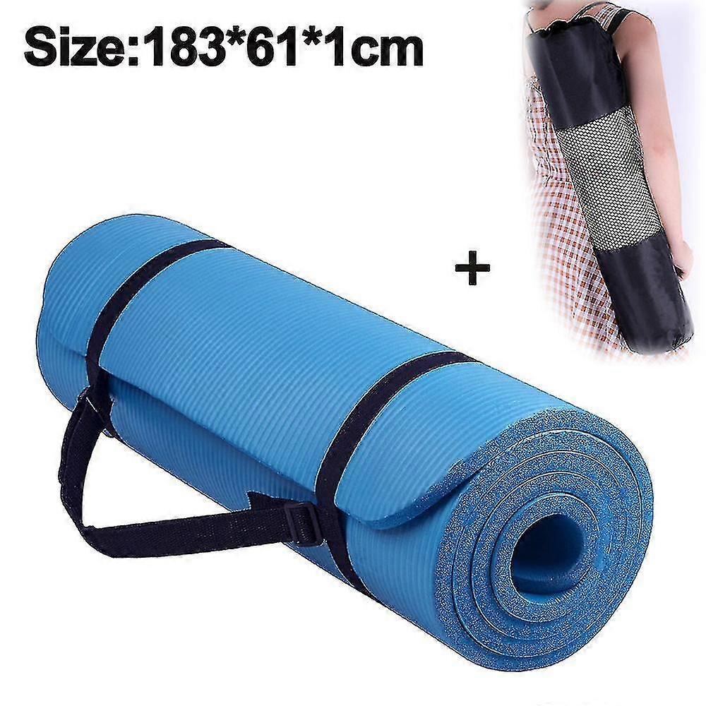 Non-slip Exercise Yoga Mat, Workout Mat With Carrying Strap Tw