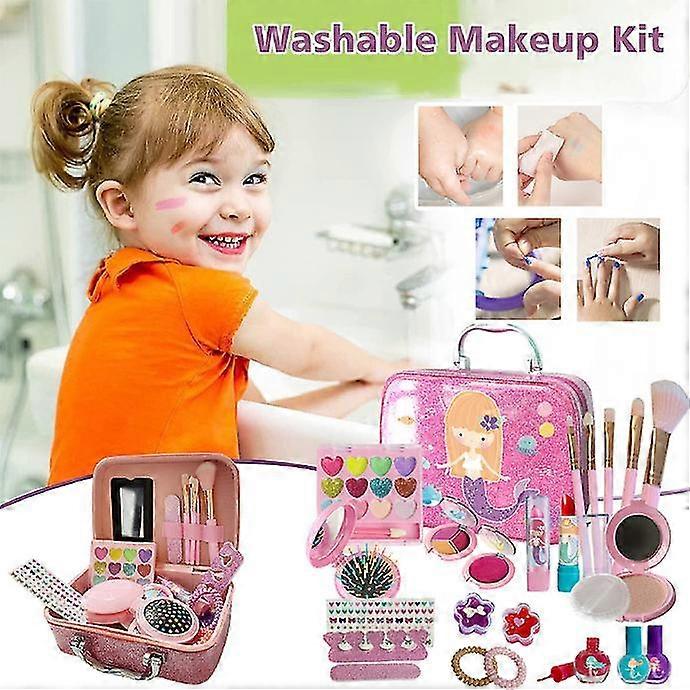 キッズガールズメイクアップ化粧品おもちゃキットハンドバッグコスプレプリンセスゲーム