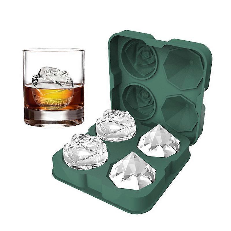 Stackable Rose and Diamond Ice Cube Silicone Mold for Whisky