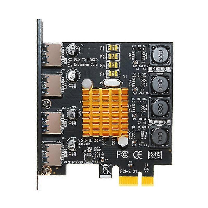 Pcie To Usb3.0 Expansion Card 4-port 5gbps Desktop Pc Usb3.0 Pci Express Riser