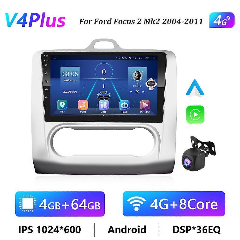 Podofo Car Radio 2din Android Autoradio For ford focus EXI MT 2/3 Mk2/Mk3 2004-2011 Intelligent System 9"Multimedia Video Player