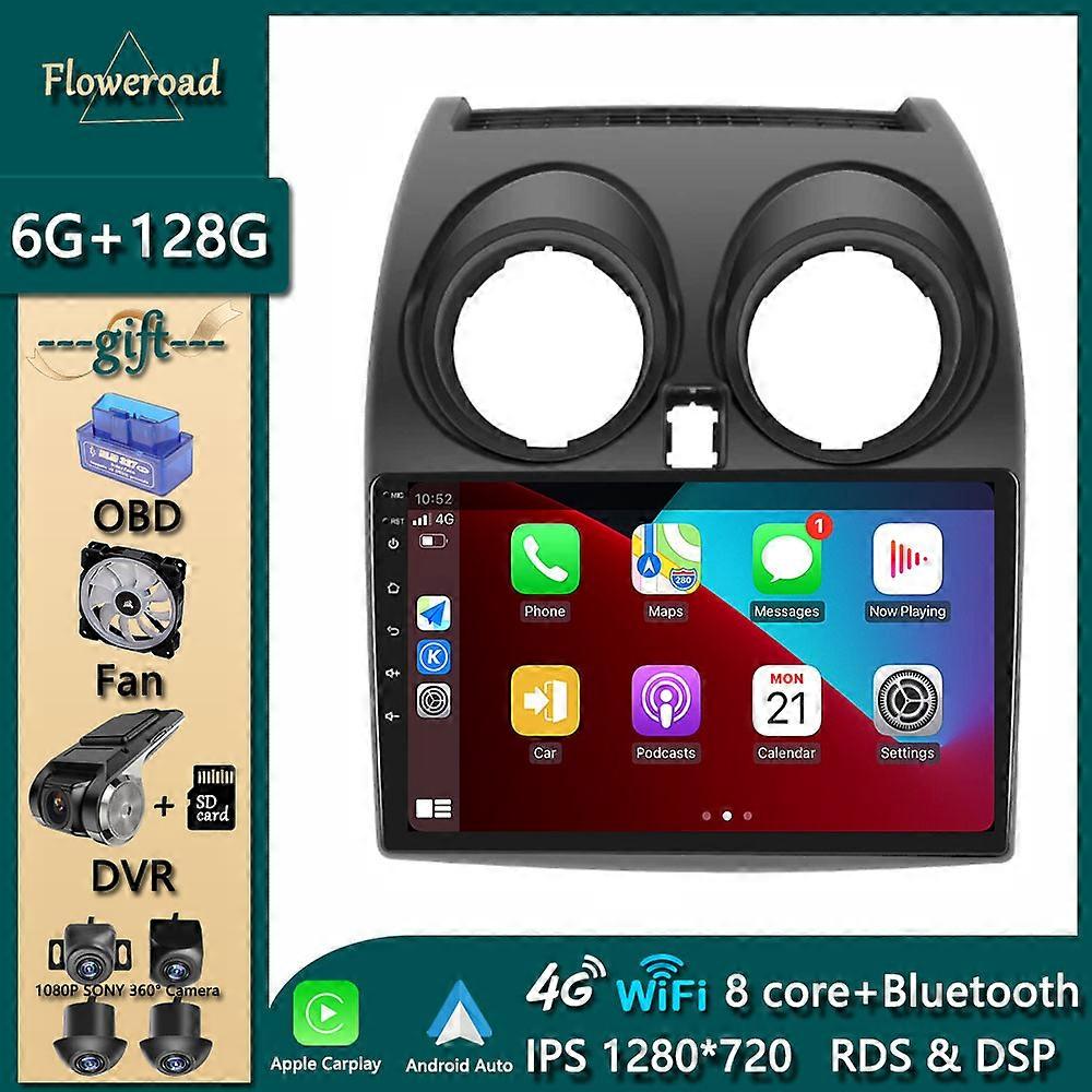 Carplay Tooth Screen For Nissan Qashqai 2006 - 2016 Car Android Navigation GPS Radio Stereo Monitor Multimedia Player IPS Video