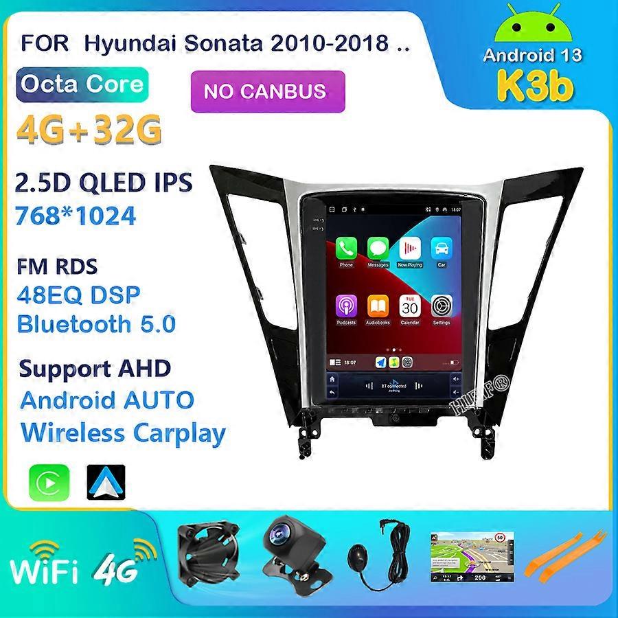 DSP Android 13カーラジオ ヒュンダイ ソナタ 8 YF 2010-2015 マルチメディア テスラ 垂直スクリーン ナビゲーション BT GPS 2 DIN DVD