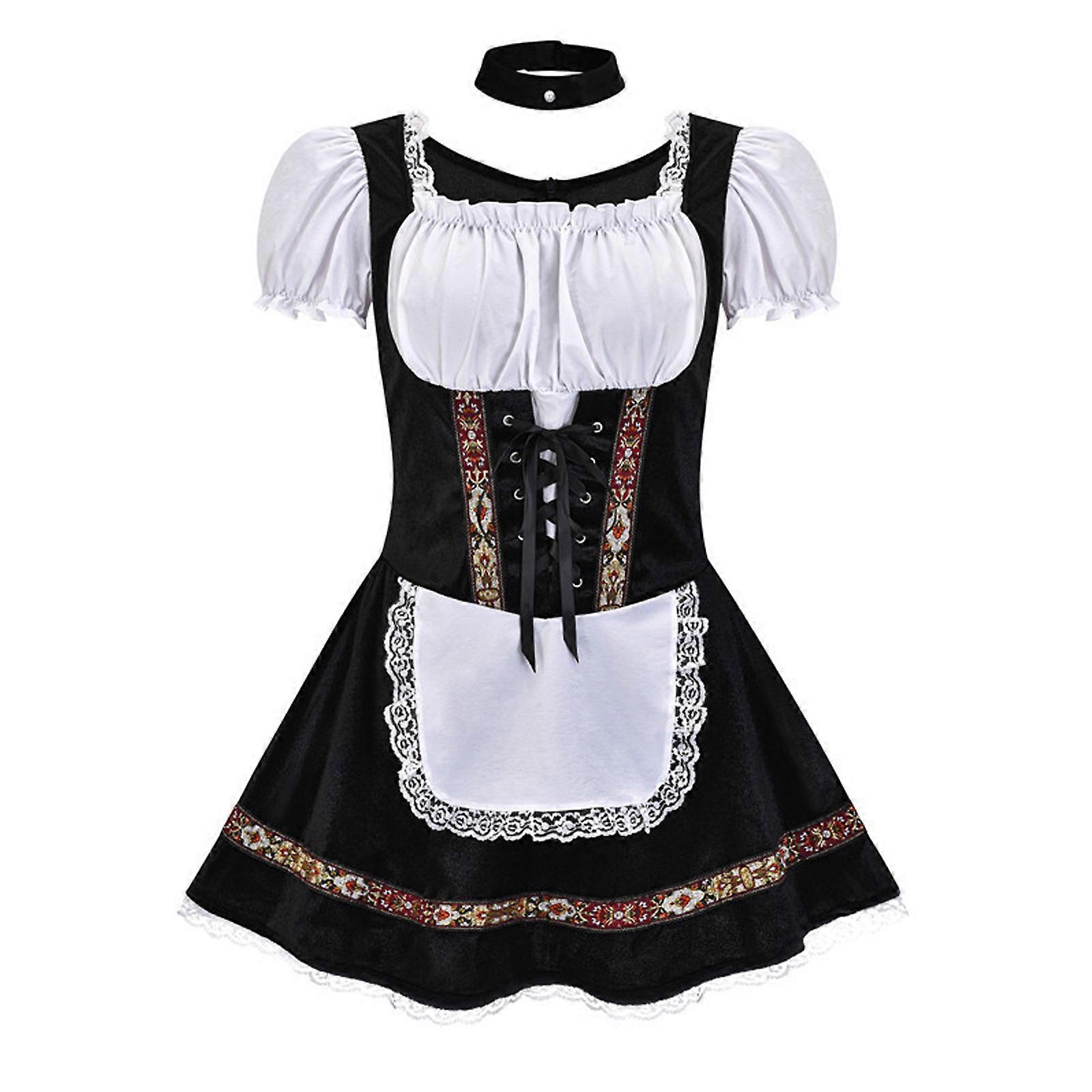 Ladies Womens Oktoberfest Beer Maid Costume Wench German Dirdnl Gretchen  Fancy Dress | Fruugo NO