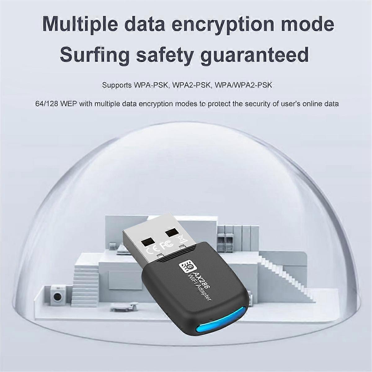 بطاقة شبكة WiFi 6 2.4G و 5 جيجا هرتز 900 ميجابت في الثانية USB WiFi محول لاسلكي USB Dongle 5Dbi بطاقة هوائي Re
