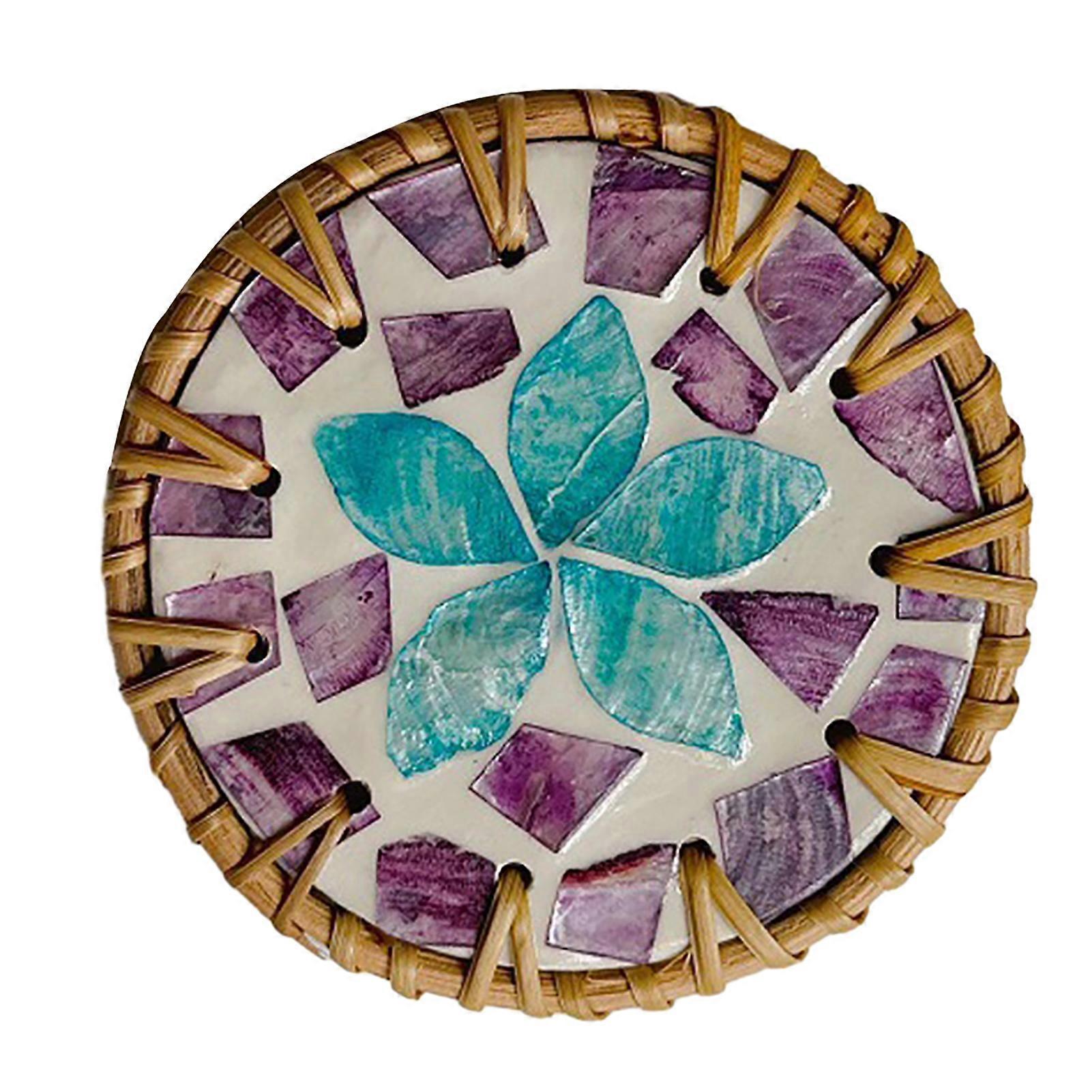 Table Coaster Handcrafted Seashell Coaster Artistic Insulation Pad Convenient Table Protection Mat for Home Jikaixiang