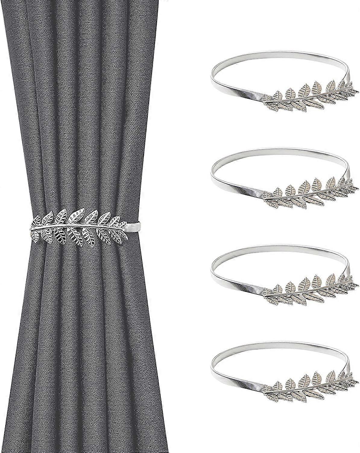 Curtain Tiebacks, Set of 4 Curtain Tiebacks, Simple and Modern Metal Flexible Curtain Holders