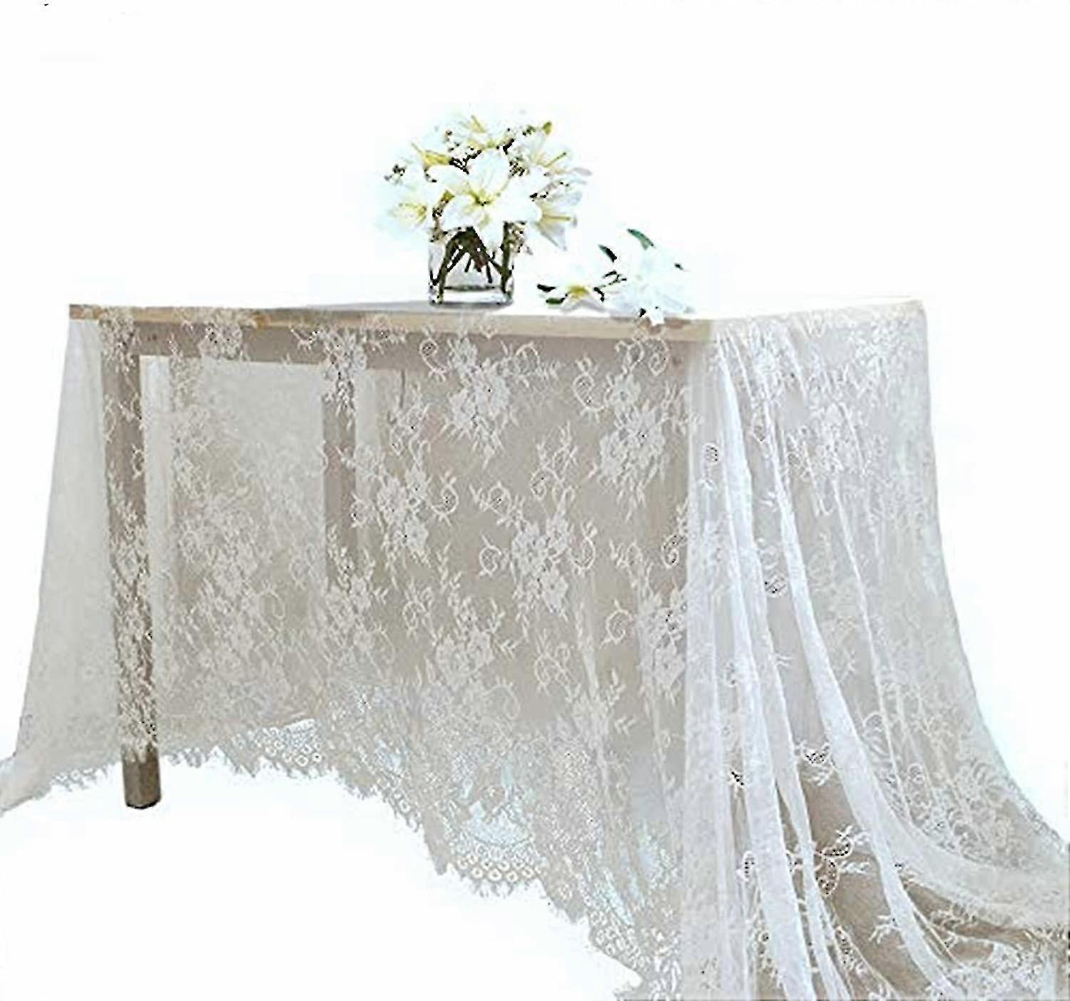 White Lace Tablecloth Wedding Party Banquet Table Cloth Rectangle