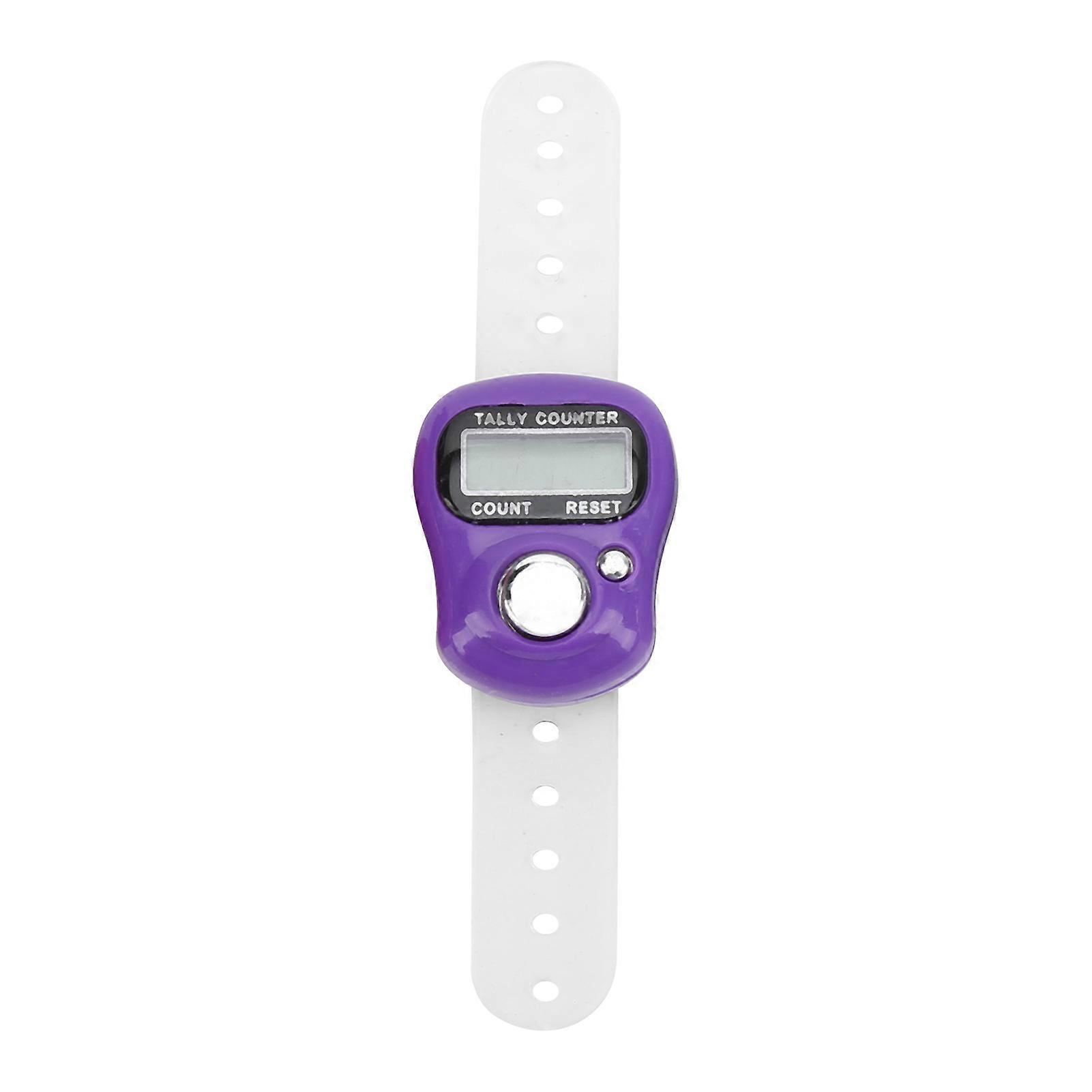 Elektrisk fingerteller med Resettable 5 Digit LCD Hand Tally Counter for Praying og WalkingPurple