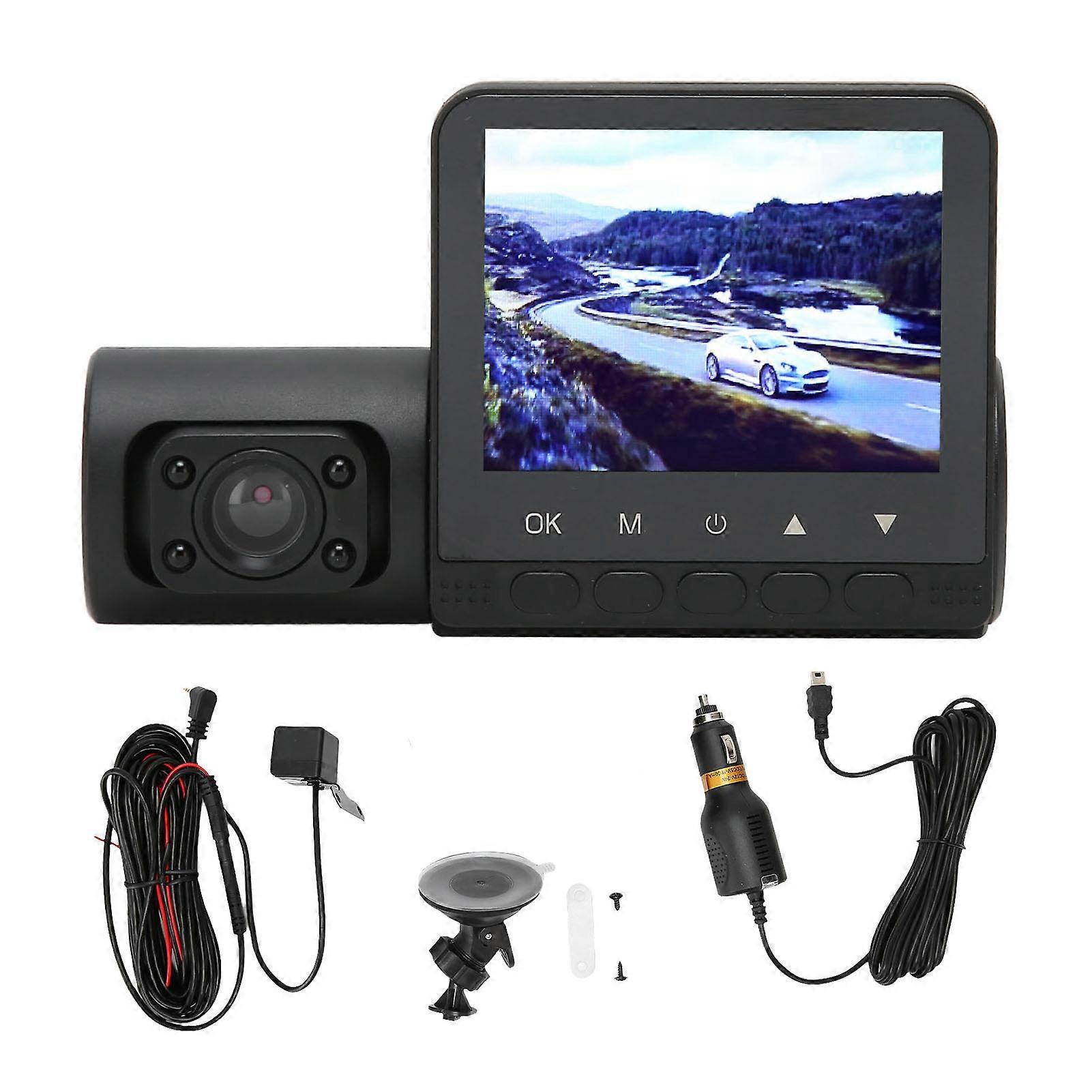 2.4 Inch 3 Channel Dash Cam 1080P Three Way Triple Car Camera Night Vision Loop Recording Motion Detection Driving Recorder