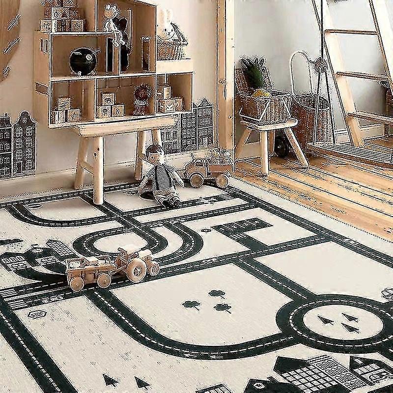 Kids Crawling Game Rugs And Mats With Car Tracks
