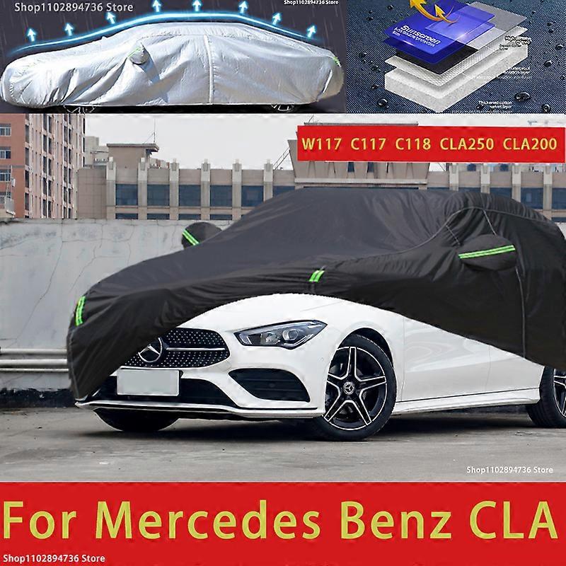 עבור מרצדס בנץ cla c117 c118 cla250 הגנה חיצונית כיסוי רכב מלא כיסויים שמשיה עמיד למים אבק שחור כיסוי רכב