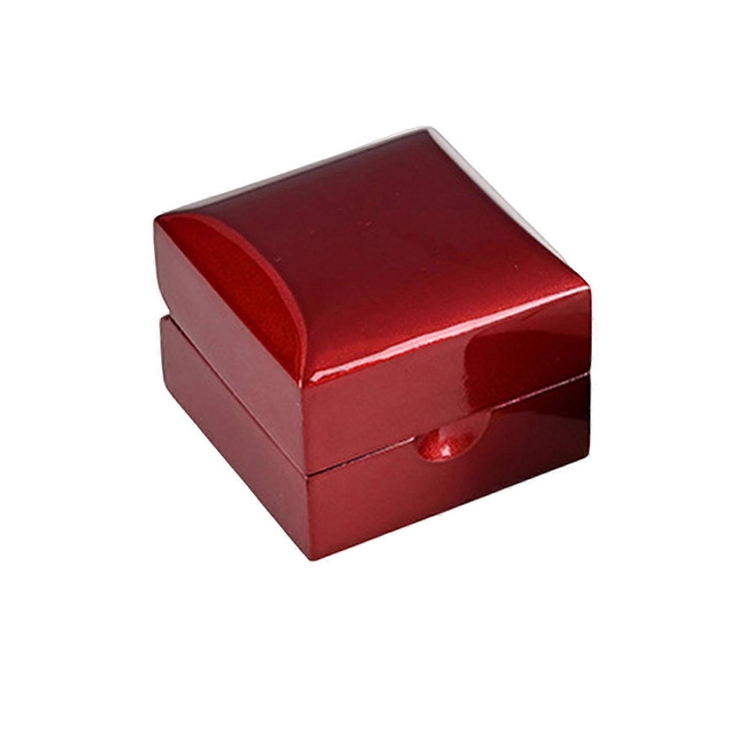 Wooden Jewelry Box with Velvet Lining LED Light Design Compact Design Portable Illuminated Earring