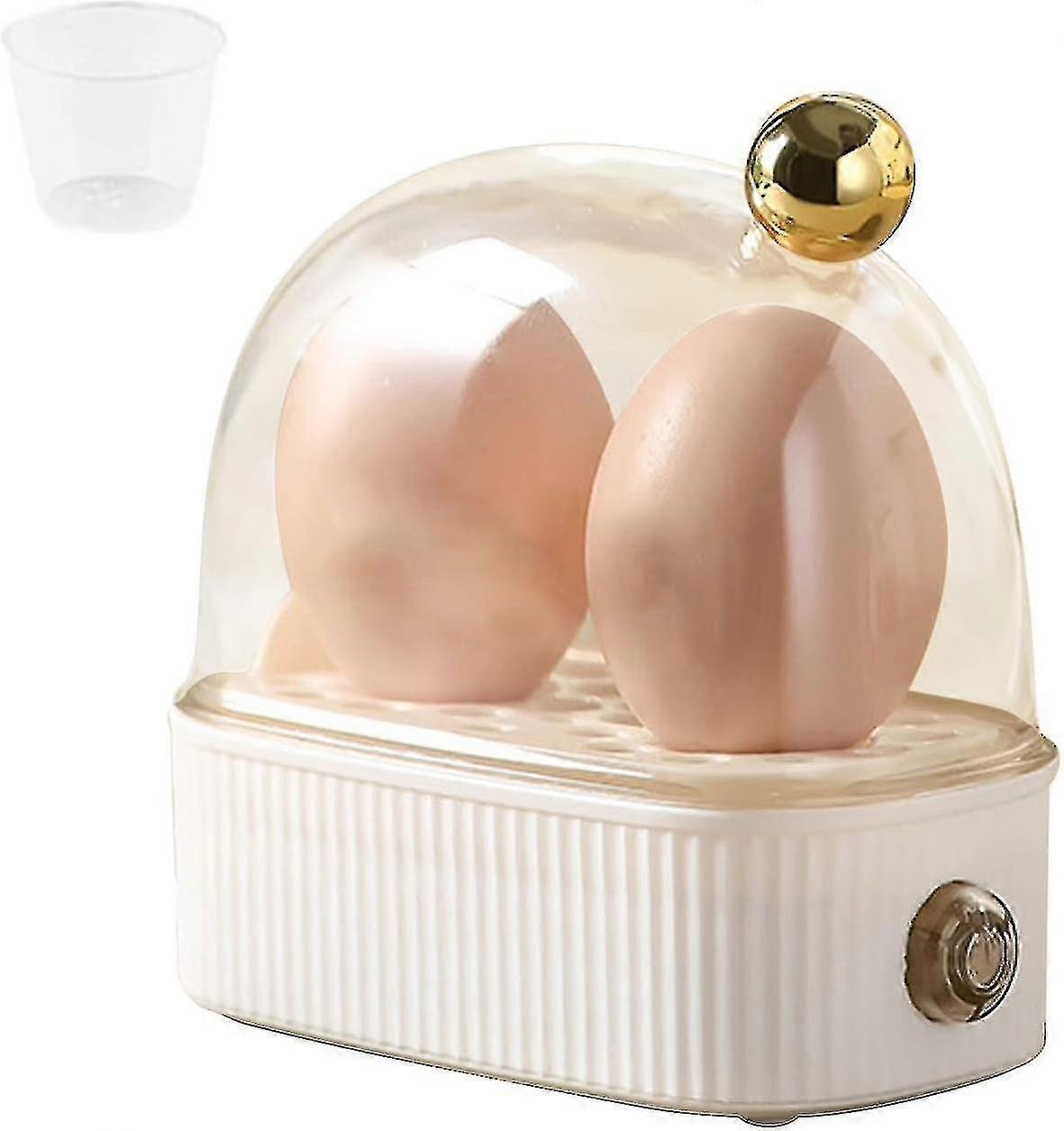 Egg Cooker 2 Eggs, Egg Steamer Compact Electric Egg Cooker, Best Egg Cooker Boils All Three Cooking 