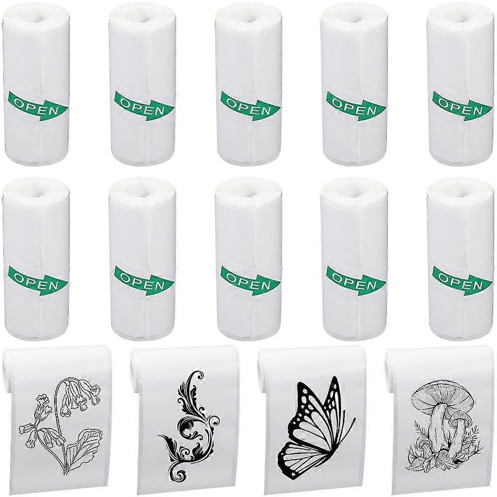 2 Sets Self-Adhesive Paper Roll Printing Paper White 52mm