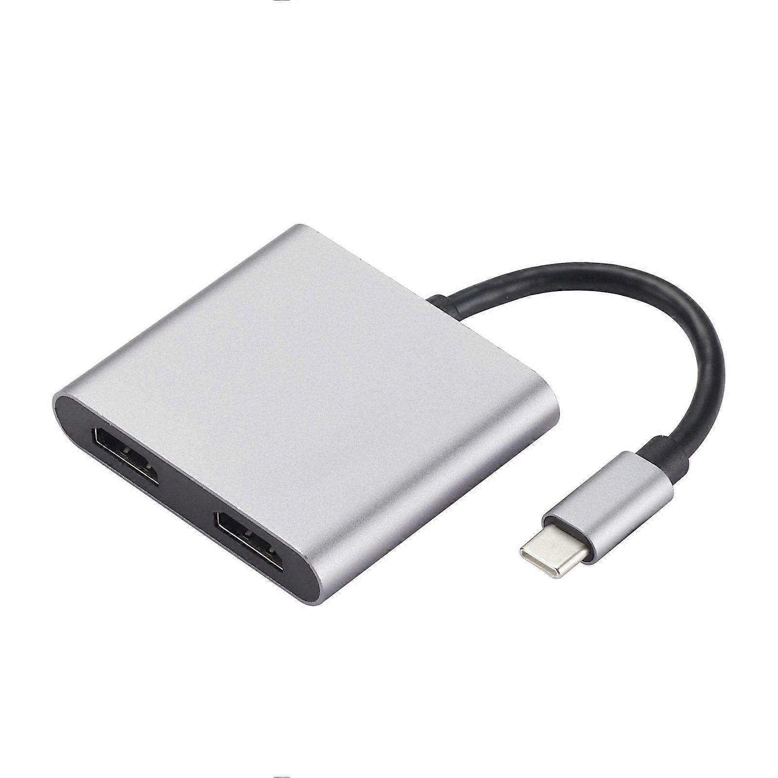 Docking station compatibile da tipo C a HDMI 4 in 1 multiporta USB3.0 PD100W 4K30HZ Adattatore hub di sincronizzazione dello schermo del laptop compatibile con HDMI doppio