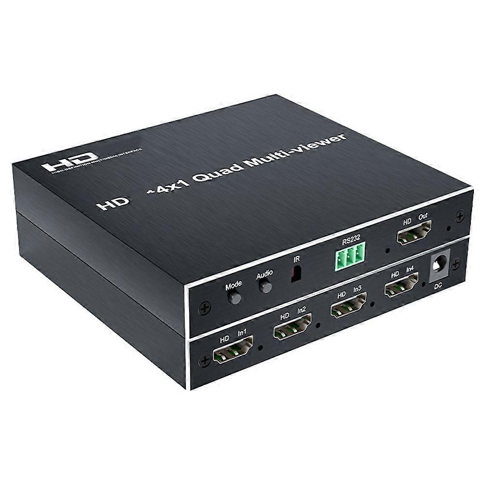HD 1080P Switch 4 in 1 Out Video Distributor Splitter with Remote Control -Compatible Splitter for
