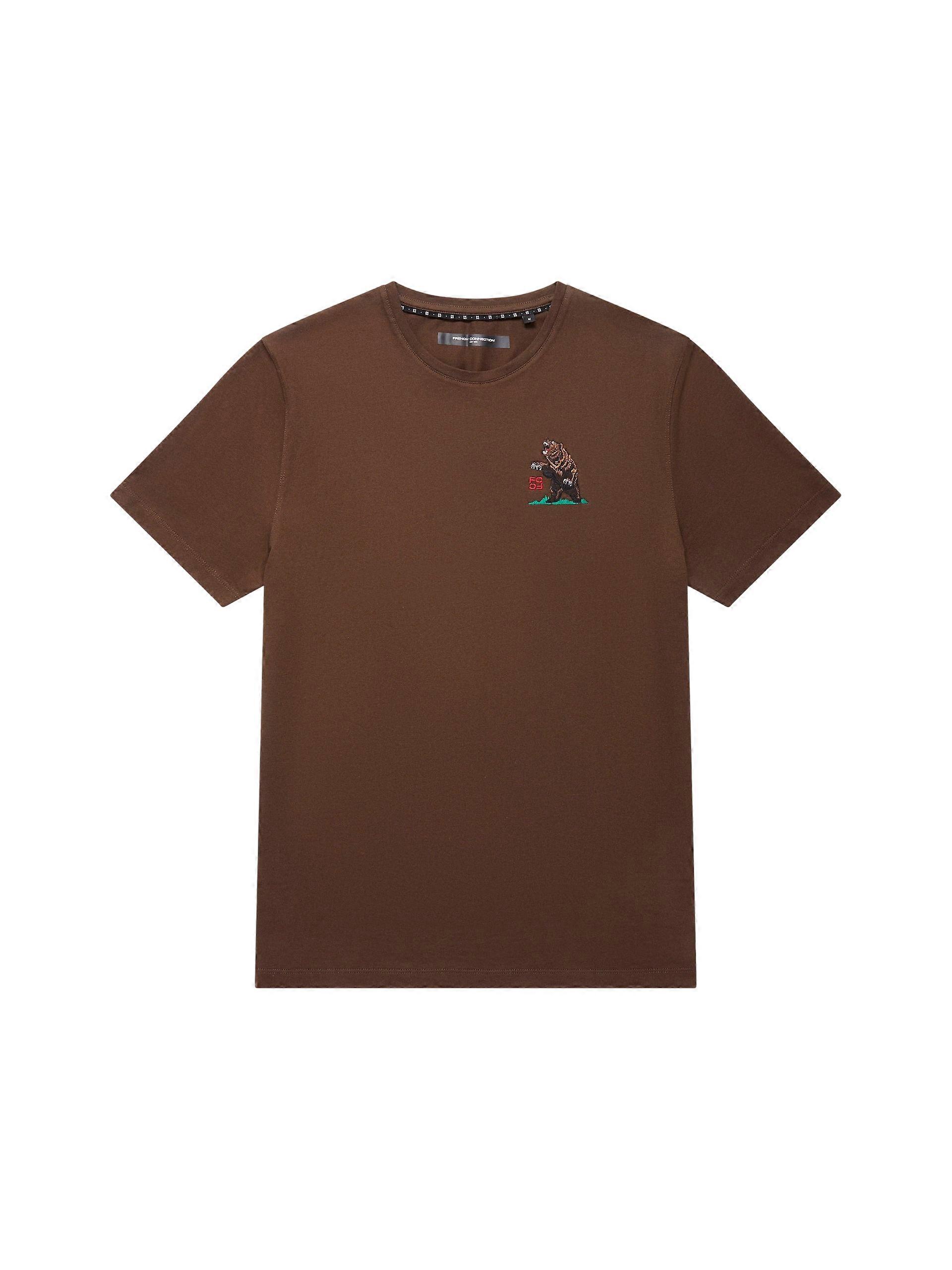 French Connection Embroidered Bear Organic Graphic T-Shirt