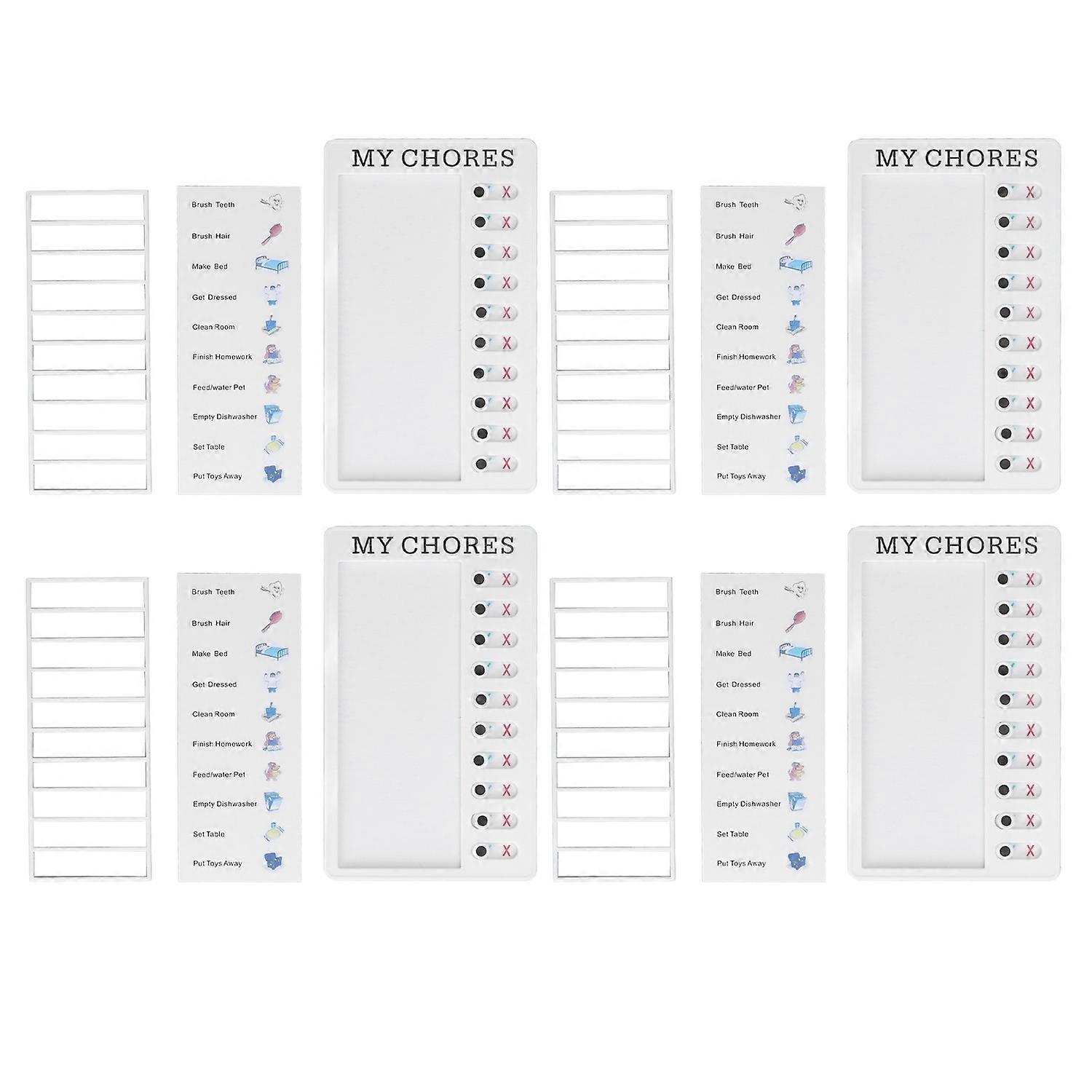 4pcs Checklist Board DIY Production Recyclable Portable Chore Checklist Detachable Chore Chart for D