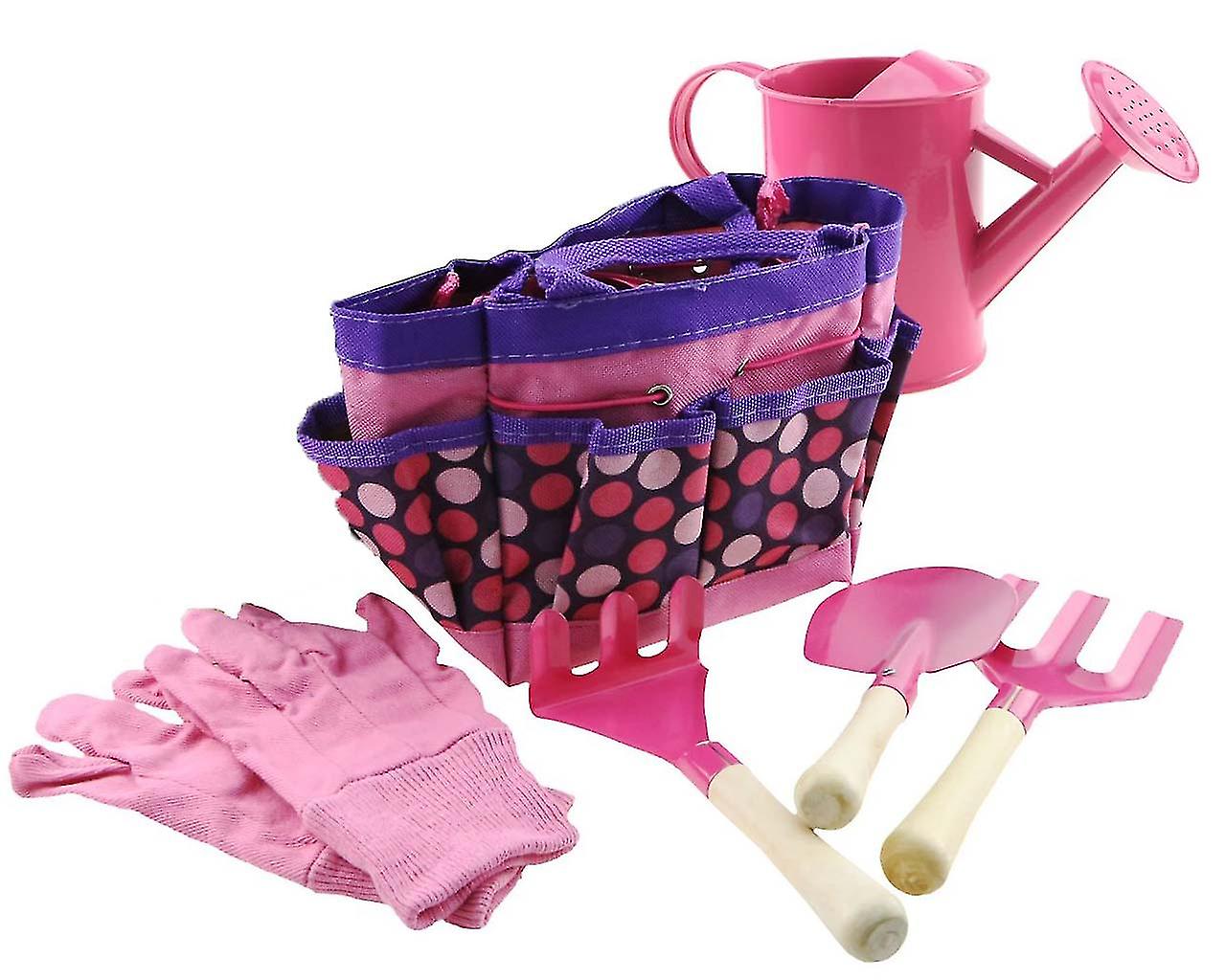 Gardening Tools For Kids Include Watering Can Gloves Shovel Rake Fork
