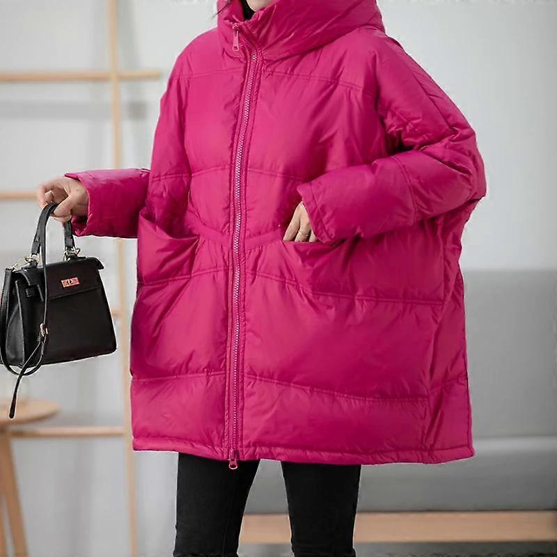 Down Jacket Women's Long Hooded Oversized Loose Korean Version Thick White Duck Down Winter Coat