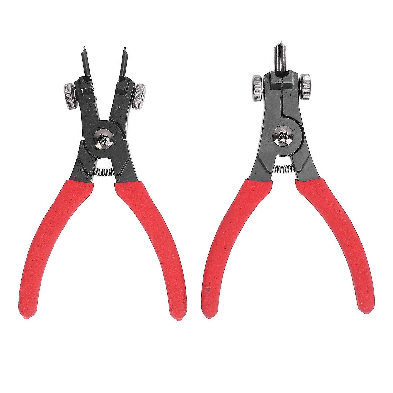 TKSE 2pcs Snap Ring Pliers Set Adjustable Internal External Snap Ring Pliers for Most Vehicles Snap Ring Retaining Remover